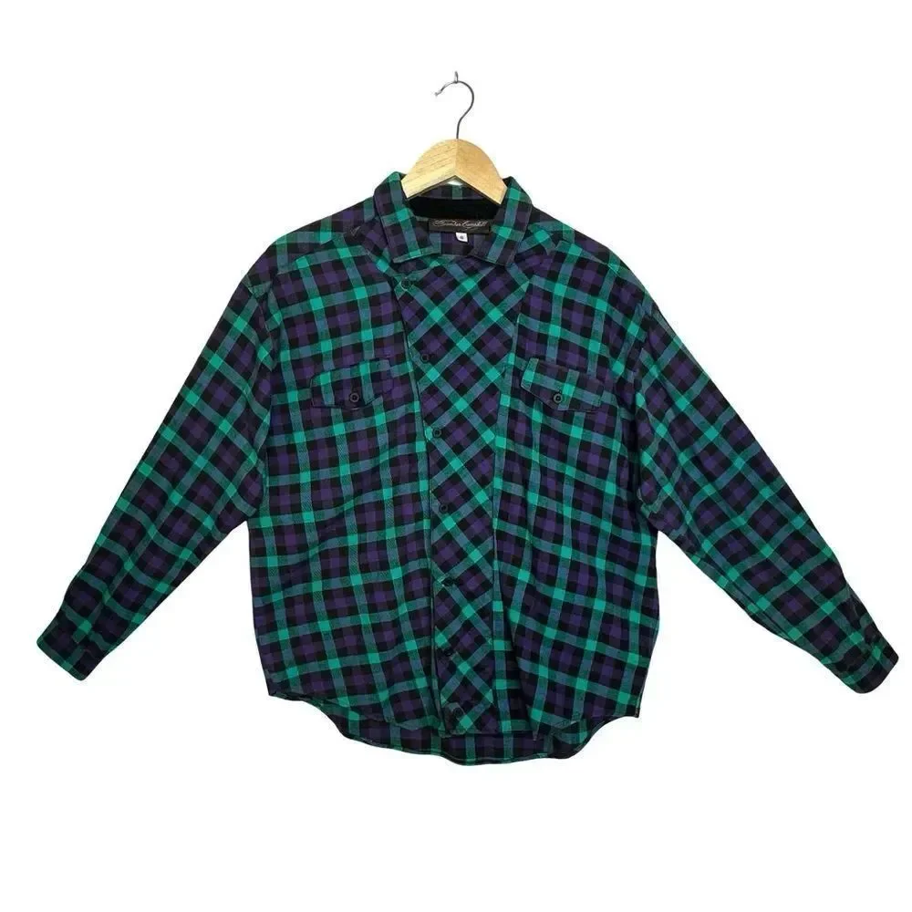 ALEXANDER CAMPBELL Purple & Green Plaid Set Skirt & Shirt Size 8